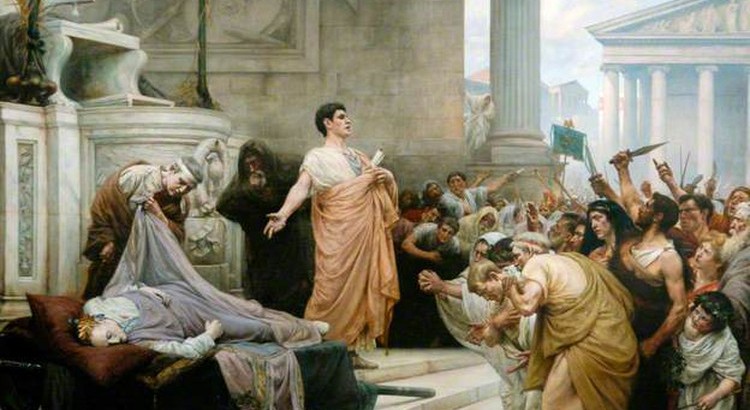 Mark Antony showing Caesar's wounds