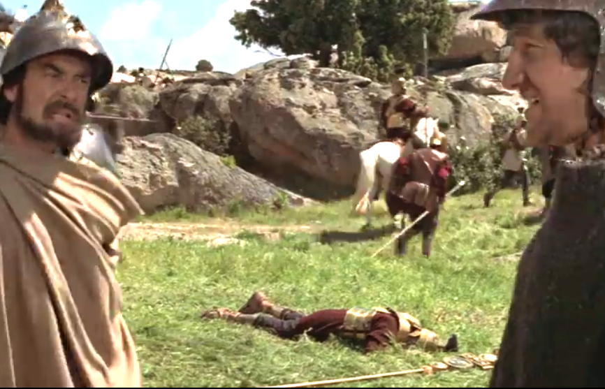 Cassisus, Titinius, and dead soldier