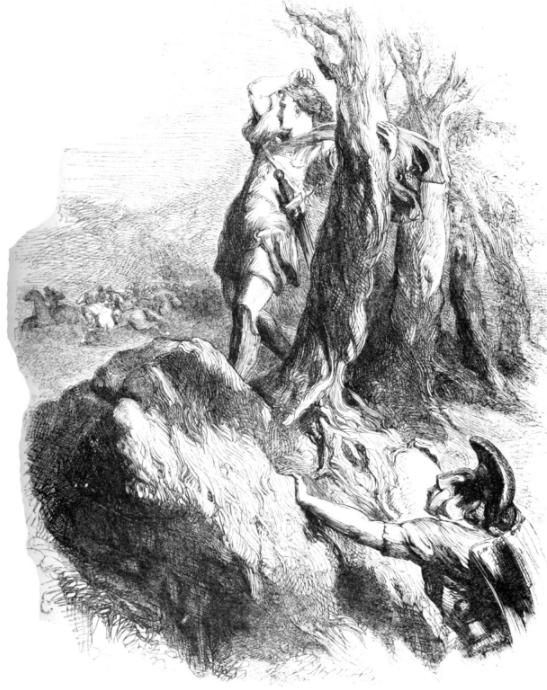 Pindarus on the hill; Cassius listening.