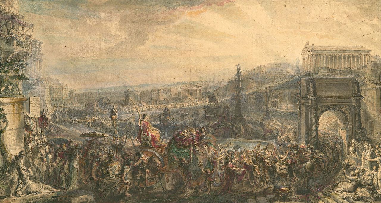 The Triumph of Pompey by Gabriel de Saint-Aubin