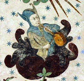 Clown with Tabour from mural Roskilde Cathedral 1464