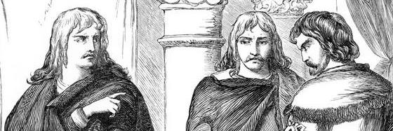Hamlet saying 'I have an eye of you' to Rosencrantz and Guildenstern