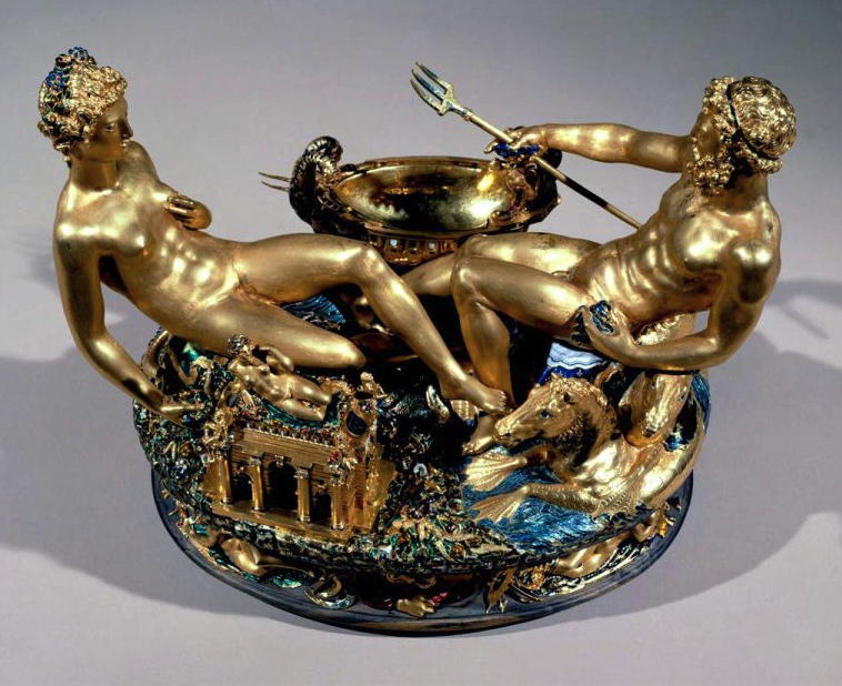 Saltceller decorated with figures of Neptune and Tellus