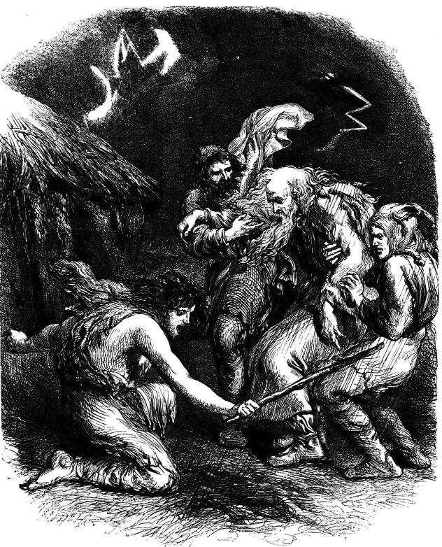 Poor Tom, Kent, Lear, Fool, by Sir John Gilbert