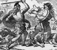 MacDuff and Macbeth fighting by H.C. Selous