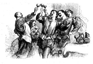 men carousing