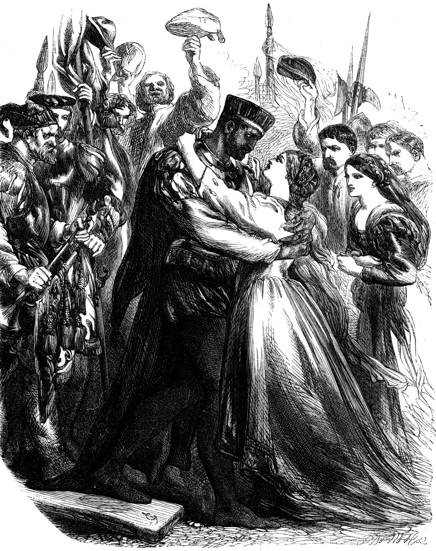 Reunion of Othello and Desdemona in Cyprus, by Sir John Gilbert
