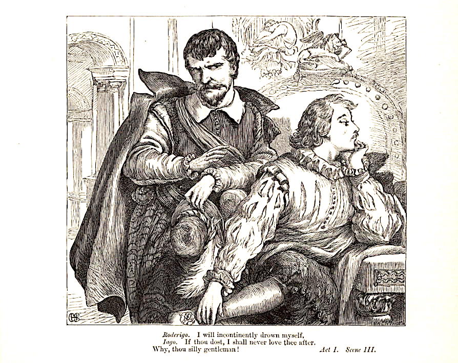 Drawing of Roderigo and Iago