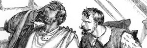 Iago saying to Othello, 'Look to your wife; observe her well with Cassio'