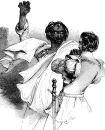 Othello threatening Iago