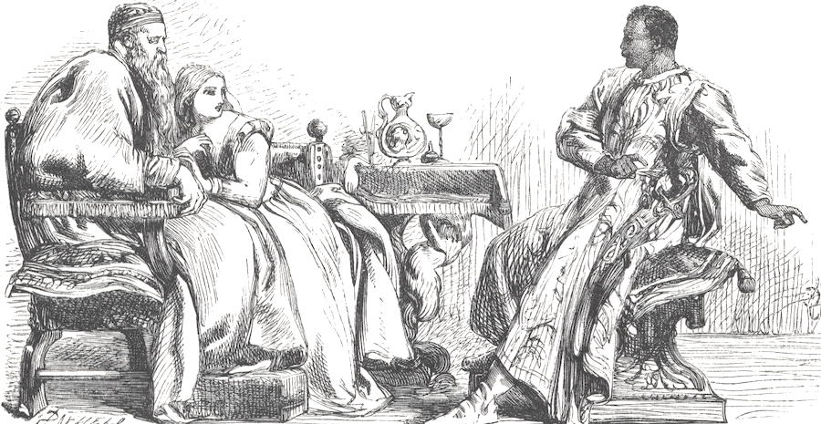 Othello tells his life story to Brabantio and Desdemona