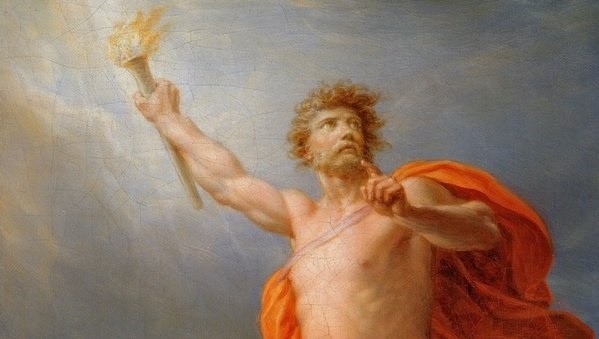 Prometheus with a torch