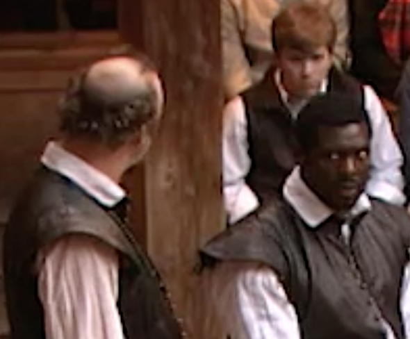Iago  saying 'he would steal away so guilty-like, / Seeing you coming' to Othello