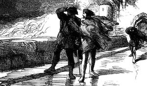 Men watching a great sea storm