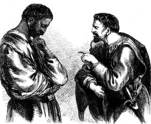 Iago saying to Othello 'Why, then, I think Cassio's an honest man'