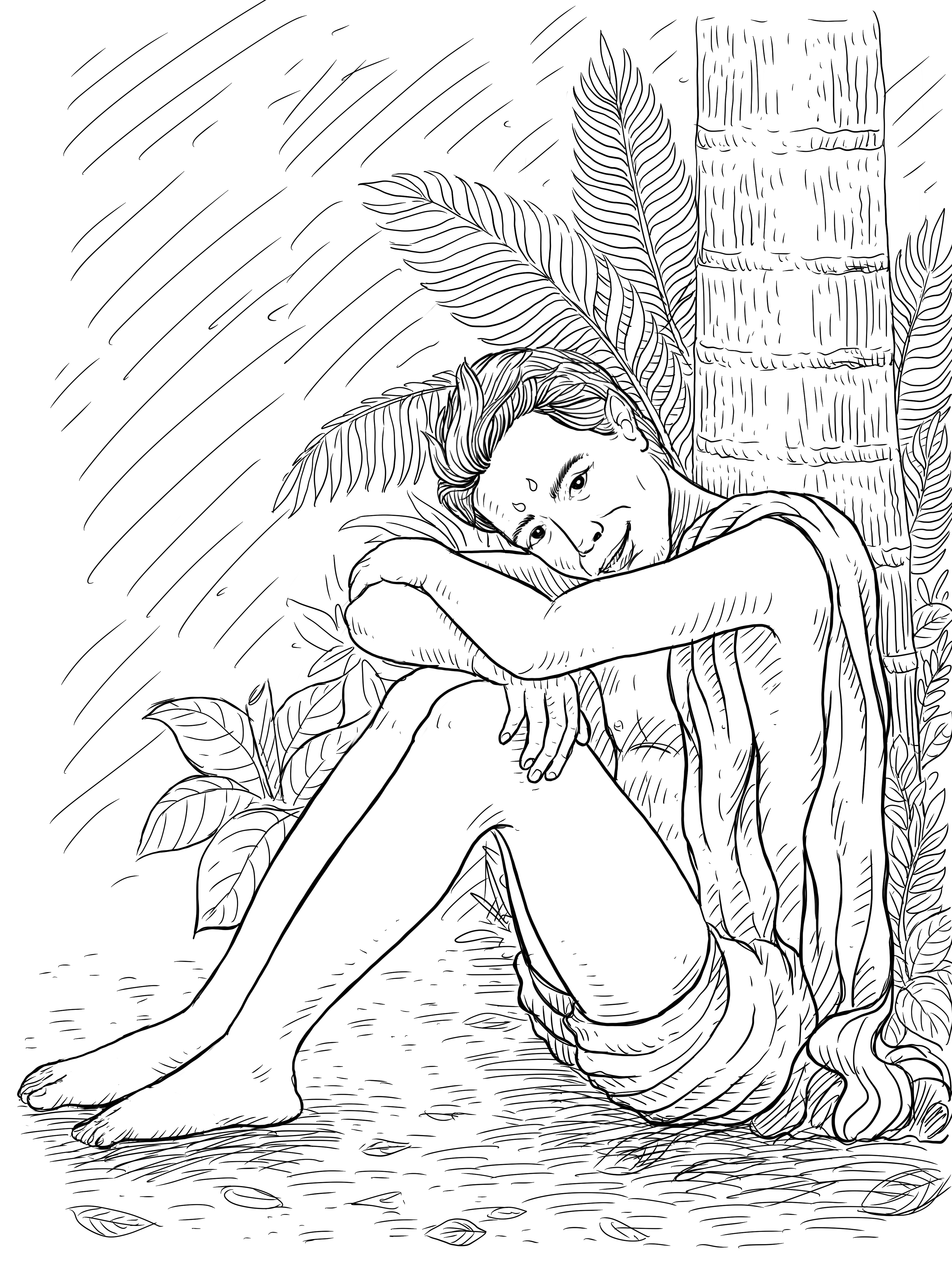 Ariel with his arms folded.