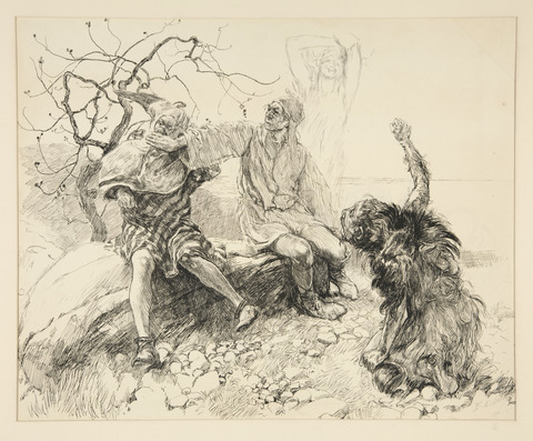Caliban, Stephano and Trinculo (Ariel invisible)